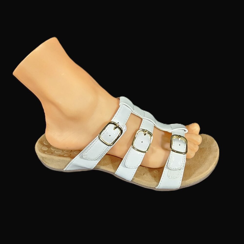 Vionic White Patent Misa Adjustable Hook & Loop S… - image 3